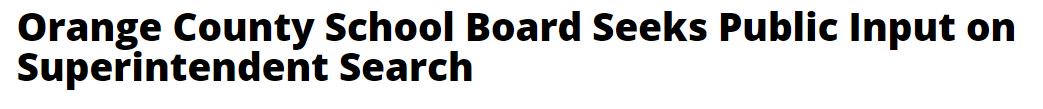 GABChamps's tweet image. Superintendent search community forums are scheduled for: 
Tuesday, June 4th Orange High Media Center, 6:30 - 8:30;
Saturday, June 8th at the CRHS Media Center, 2:00 - 4:00 

Please mark your calendar to let the OCS School Board hear your input on the next superintendent.