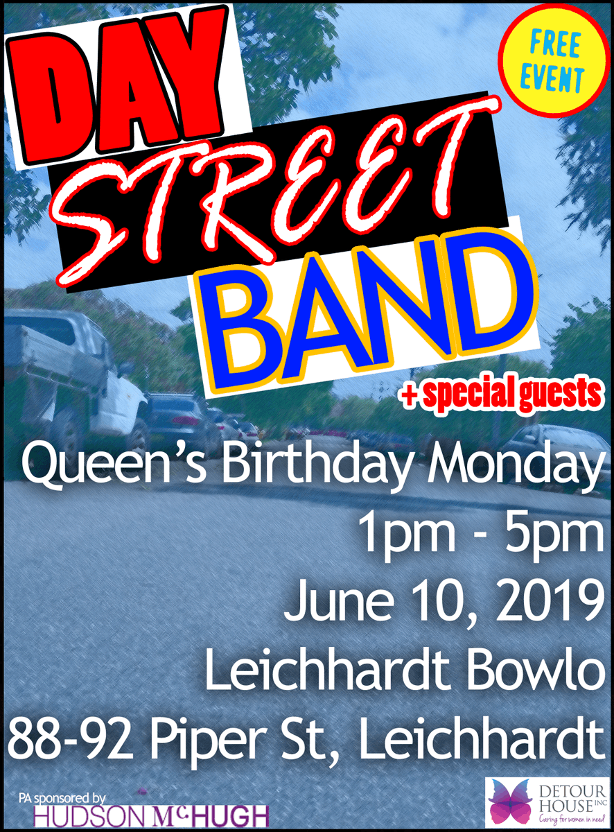 Simon_Morel's tweet photo. This coming long weekend... the 2019 Detour House fund raiser... plus a return to Rozelle on Sun June 9 for Soul Messengers - https://t.co/N1VPz2oWzV #detourhouse #daystreetband #leichhardtbowlo #queensbirthdaymonday #livemusic #soulmessengers https://t.co/pkvJkxYuGC