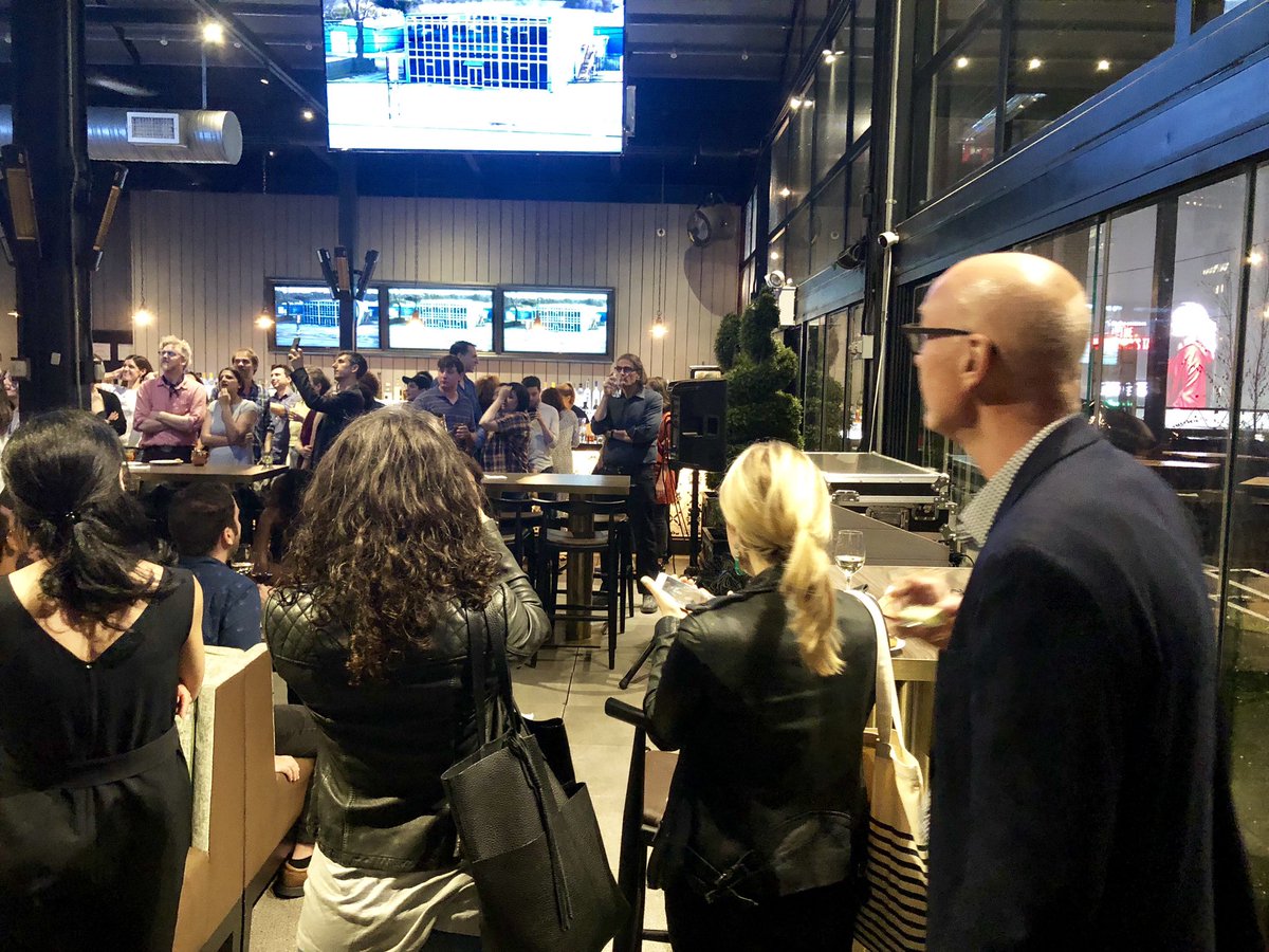 The team of The Weekly watching the premiere at a bar in Midtown - <a href="/LizOBaylen/">Liz O. Baylen</a>, <a href="/LizDDay/">Liz Day</a> and me. Courtesy of @MKATrinity. Congratulations, everyone.