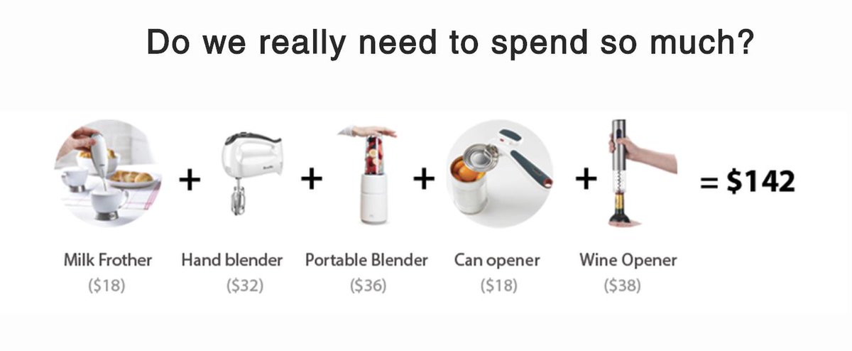 doe_device's tweet image. Visit us at doedevice.com

Doe has a specially designed impact gear system - similar system is used by #Power_Drill. 
It provides Doe enough power and speed to act as - #Blender , #Milk_Frother, #Mixer , #Can_Opener, #Wine_Opener