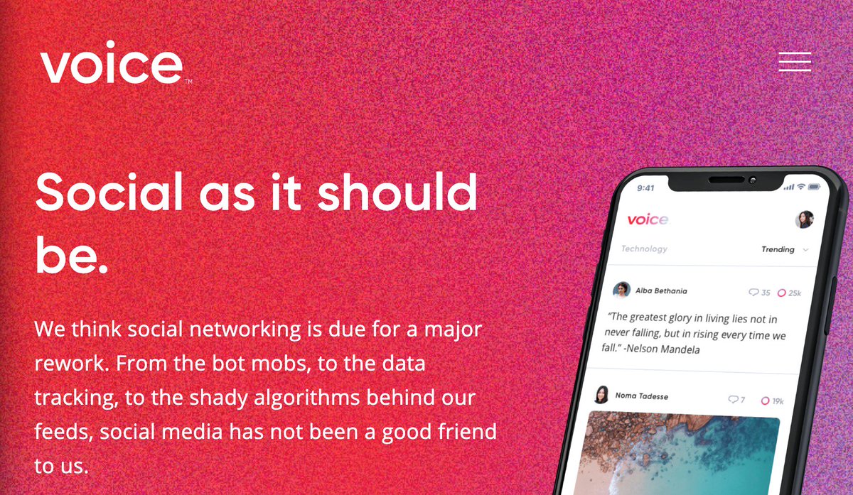 [ Block.One: Voice Social Networking ]

@block_one_ has released a new social networking application called Voice. 

More on EOS News: t.me/EOSNEWS_English