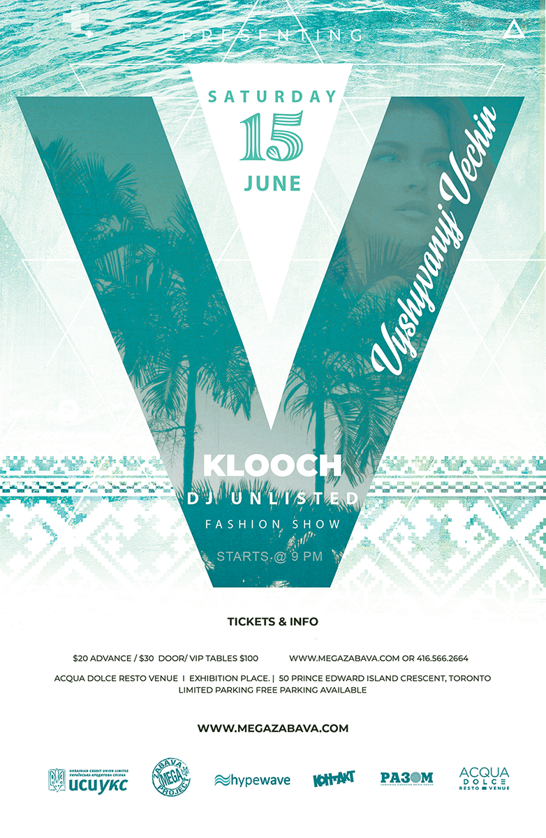 MegaZabava's tweet photo. Feel the warm breeze on a Summer Night of "Vyshyvanka" themed party while watching haute-couture fashion from your Cabana. Experience Ukrainian music with substance and friendly vibe surrounded by people that share your roots. Tickets @ https://t.co/1gPNTddfq6 https://t.co/fhfhRgZWIB