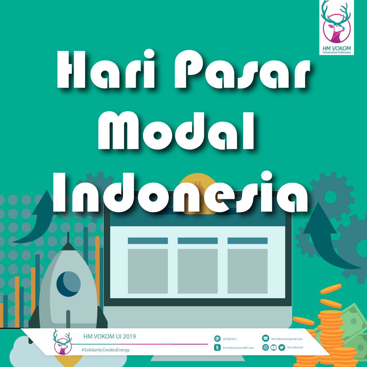 Selamat Hari Pasar Modal!
<a href="/HMMIDUI/">HM Vokasi MID UI</a> <a href="/HIMADMUI/">HIMADM Vokasi UI</a> <a href="/HIMTAUI/">HM Vok Pariwisata UI</a> <a href="/HMRK_UI/">HMRK Vokasi UI</a> <a href="/HMVA_UI/">HMVA UI</a>

Departemen Kominfo 
HM Vokom UI 2019
#SolidarityCreatesEnergy