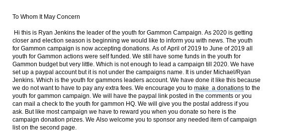 GammonFor's tweet photo. Hi its Ryan again Youth For Gammon is now asking for donations! Please Donate!! Please donate via pay pal or mail a check we will give you address if you want it. Please read photos for more info!!
https://t.co/CCI4VFjrHx https://t.co/Fst6h9e42W