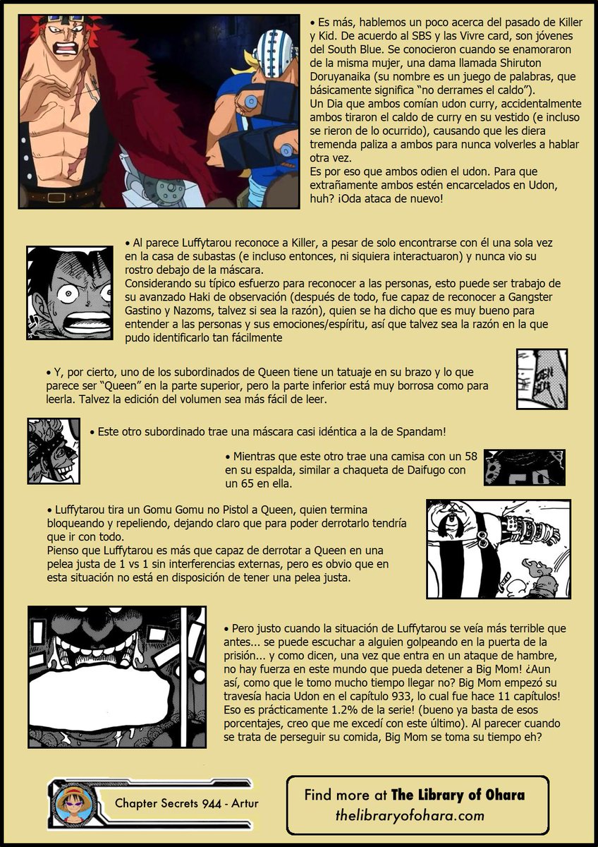 One Piece Manga - Secretos del capitulo 944