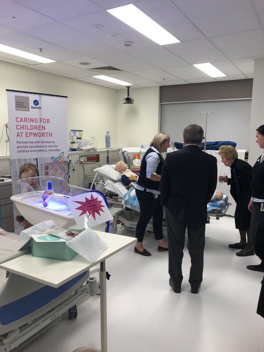 Epworth's tweet photo. The tour tonight for our donors at the #EpworthSocietyDinner includes maternity & paediatrics, #CathLab simulation, airway management, #BloodPressure checks, #CoolingCap demos & more. https://t.co/amv48deKgJ