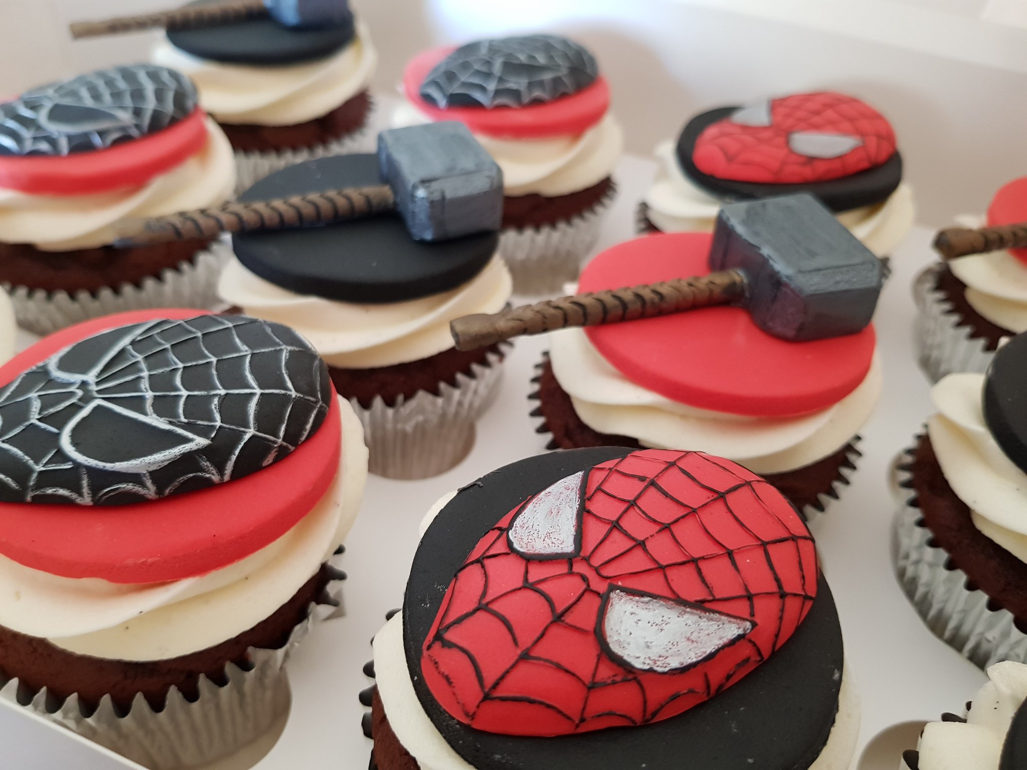 Auntie Cake Spider Man Venom And Thor Cupcakes Went Out At The Weekend Who S Your Favourite Superhero Auntiecakebakes Marvel Cupcakes Marvelcupcakes Spiderman Venom Thor Theavengers Spidermancupcakes Thorcupcakes