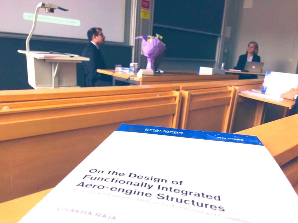 Production_AoA's tweet photo. Soon to be Dr.! Visakha Raja defending his PhD thesis at Chalmers. Opponent is Associate Professor Marija Jankovic from CentraleSupélec, Paris, and examiner professor @OlaIsaksson4 https://t.co/uJVeOMxSL7