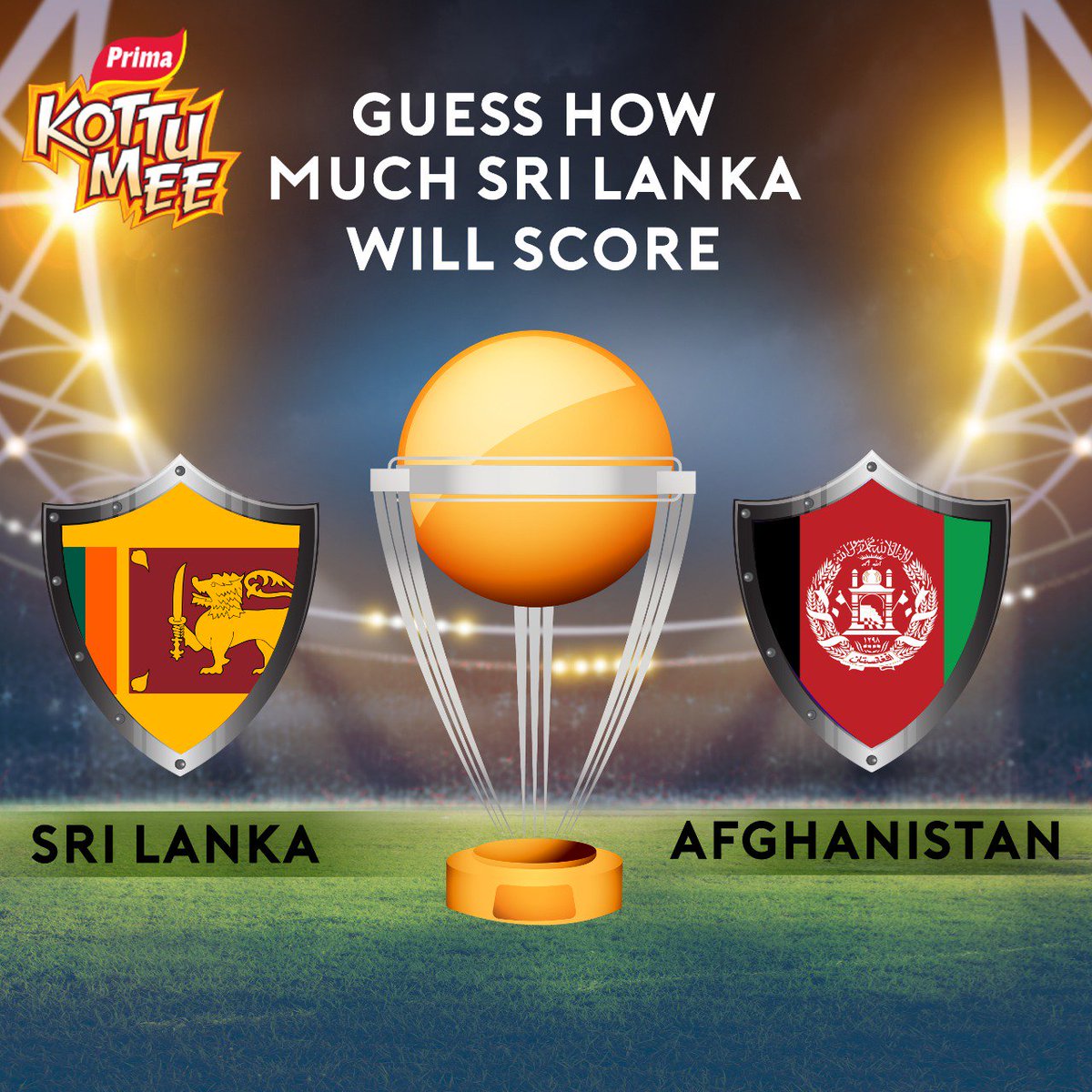 Predict how much the Lions will score in the Sri Lanka v Afghanistan match tomorrow and stand a chance to win exciting prizes. 

*The competition ends on the 3rd of June. #PrimaKottuMee #funthamai #CWC19