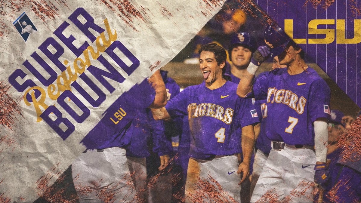 NCAABaseball's tweet photo. The Tigers are headed to the Super Regionals!
#RoadToOmaha | @LSUbaseball https://t.co/Xpz28wIMo9