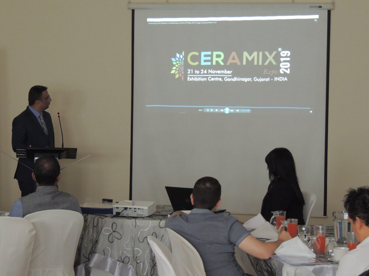 IndiaInGuate's tweet photo. #CERAMIX Delegation from #India visited the Guatemalan Chamber of Commerce and made a presentation on the upcoming CERAMIX Summit and Expo 2019 to members of the Chamber on 31 May 2019. https://t.co/MhGsQa3Tmi