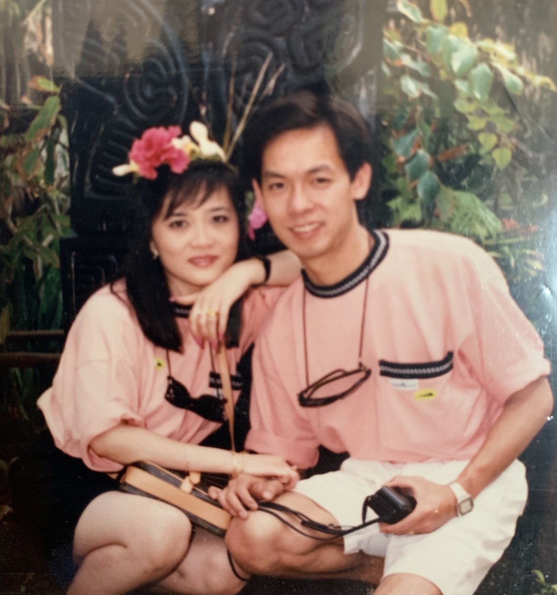 vmsters's tweet photo. My super adorable parents matched on their honeymoon - how lucky am I to be a product of one of the greatest loves I’ve ever witnessed? 💘 missing you every day, daddy 💔 https://t.co/cLZ7tNYhQE