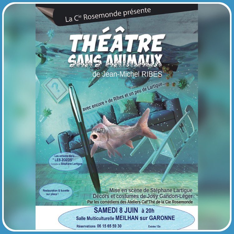 MarioFuenteG's tweet photo. À samedi à Meilhan!! Réservations ouvertes au 0615665930! HÂTE !! #Theatre #Comedie #JeanMichelRibes #Comedien #Actor #Teatro #MarioLaFont #Comico #Troupe #Bonheur #Marmande #France https://t.co/5oBkLY7hvD