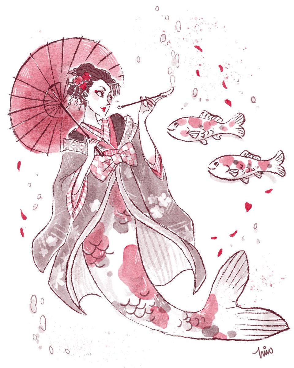 5月はD絵全然かけなかったけどオリジナルで人魚ばっか描いてた。良い息抜きでした🐠 