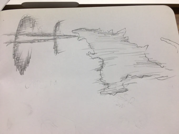 早くGODZILLA見たすぎて落書き 