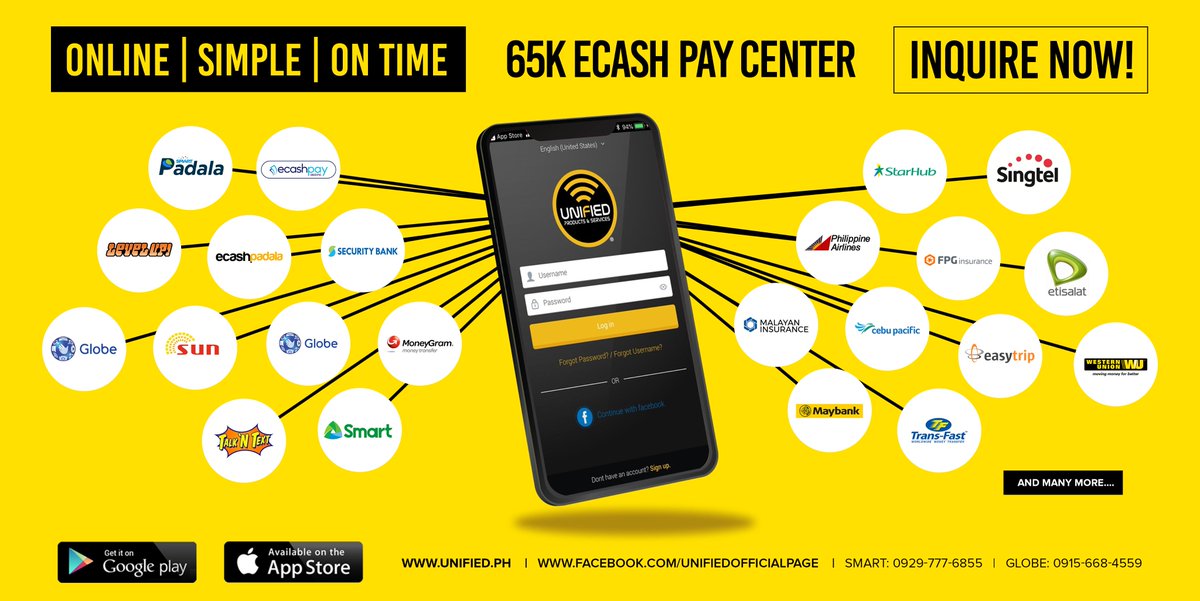 Upgrade your business to ECASH PAY CENTER!
Combine the marketing approach of traditional and non-traditional business. Offer easy and convenient solutions to your customers: Ticketing, Remittance, Loading, Insurance, and Bills Payment.

Earn more and double your income!