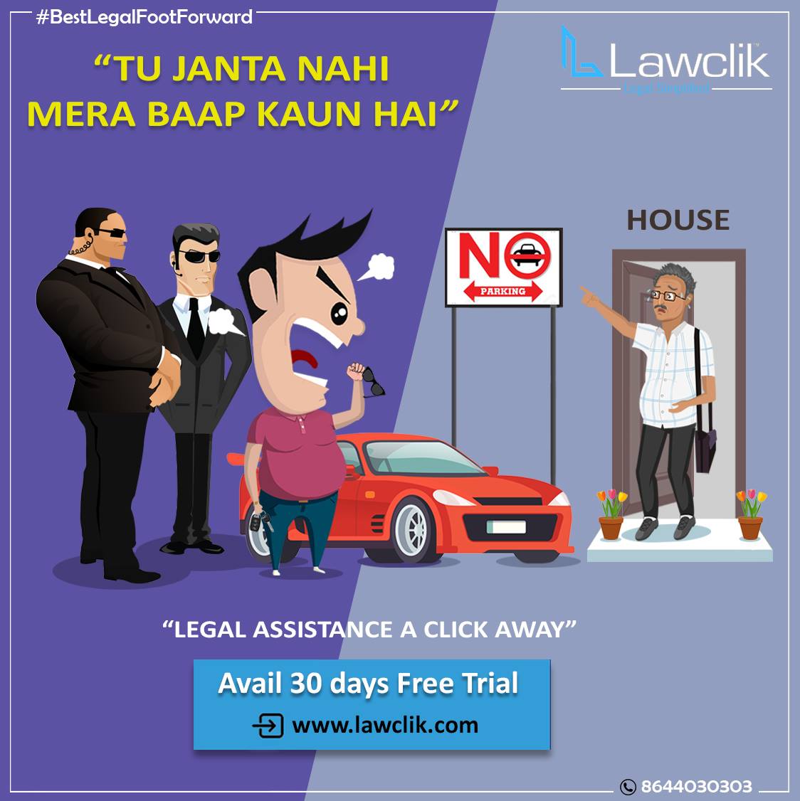 lawclik's tweet photo. Need legal assistance on your case or have questions about your legal requirements?
Lawclik is India's first comprehensive legal service portal. Logon to https://t.co/GhhO0UmK1u & Avail 30 days free trial.
#people #parking #vehicle #driving #car #noparking #bestlegalfootforward https://t.co/udRQ4l6tun
