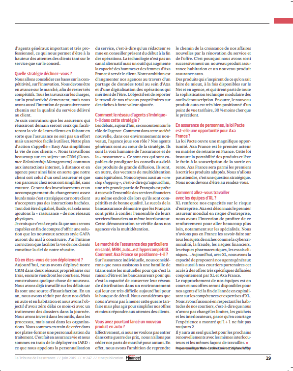 "Nos agents généraux sont au coeur de la stratégie. Ils sont la voix humaine de l'#assurance et de la « rassurance ». Ce sont eux qui sont capables de prodiguer les conseils au-delà des produits de grande diffusion " <a href="/Jacques2Peretti/">Jacques de Peretti</a> dans la <a href="/tribuneassur/">La Tribune de l'assurance</a>