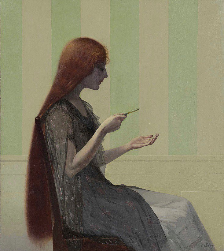 MenschOhneMusil's tweet image. The Line of Love, c.1915 by Harry Willson Watrous (American, 1857–1940).