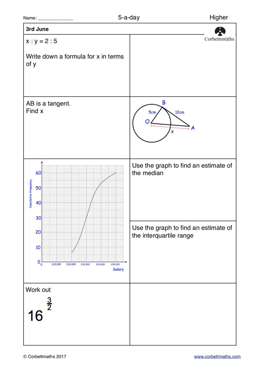 Corbettmaths's tweet photo. Studying for Higher GCSE Maths? Try today's Foundation Plus, Higher &amp; challenging Higher Plus #maths5aday answers: https://t.co/iFdoML4yDZ https://t.co/FYJKGeiAxz