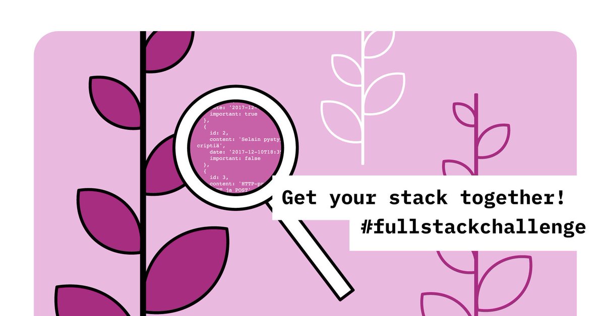 Konecranes's tweet image. Want to grow your coding skills? We strongly recommend you to check the #FullStackChallenge #MOOC - built by coders for coders! If you complete the full course w/ projects, you get a fast pass to an interview in our Digital Platform Development team! fullstackopen.com/en 😎