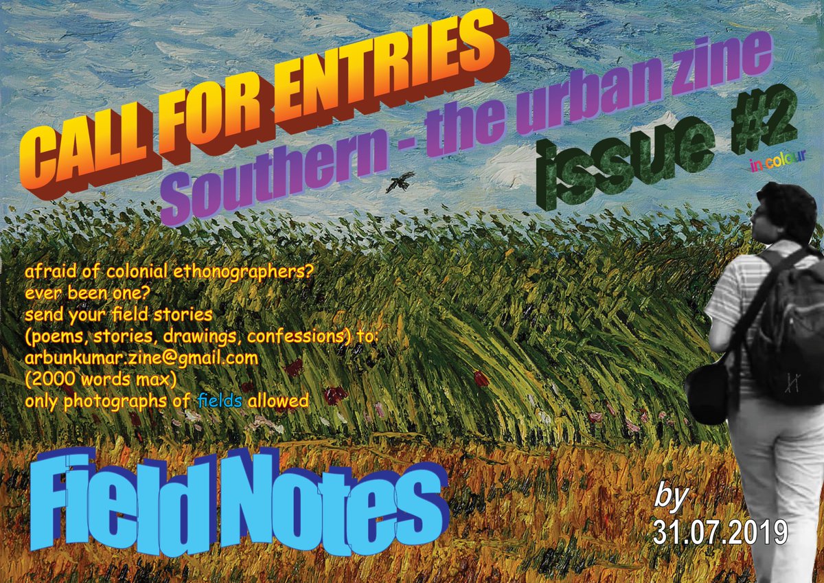 Southern is back with issue #2!
Send your entries to 
arbunkumar.zine@gmail.com

In case you missed the first one, here's the link:
issuu.com/gaurinagpal/do…