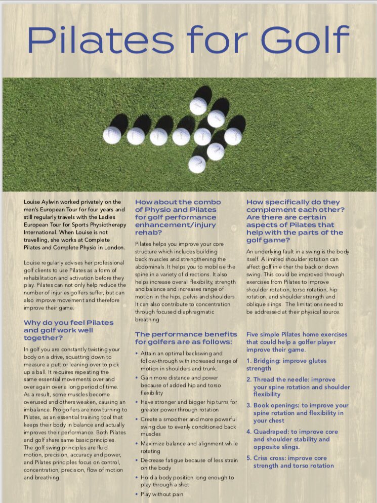 LA_physio's tweet image. Pilates for golf @LETgolf digitial version cloud.3dissue.com/176015/176401/…⛳️🏌️‍♀️ on sale now!