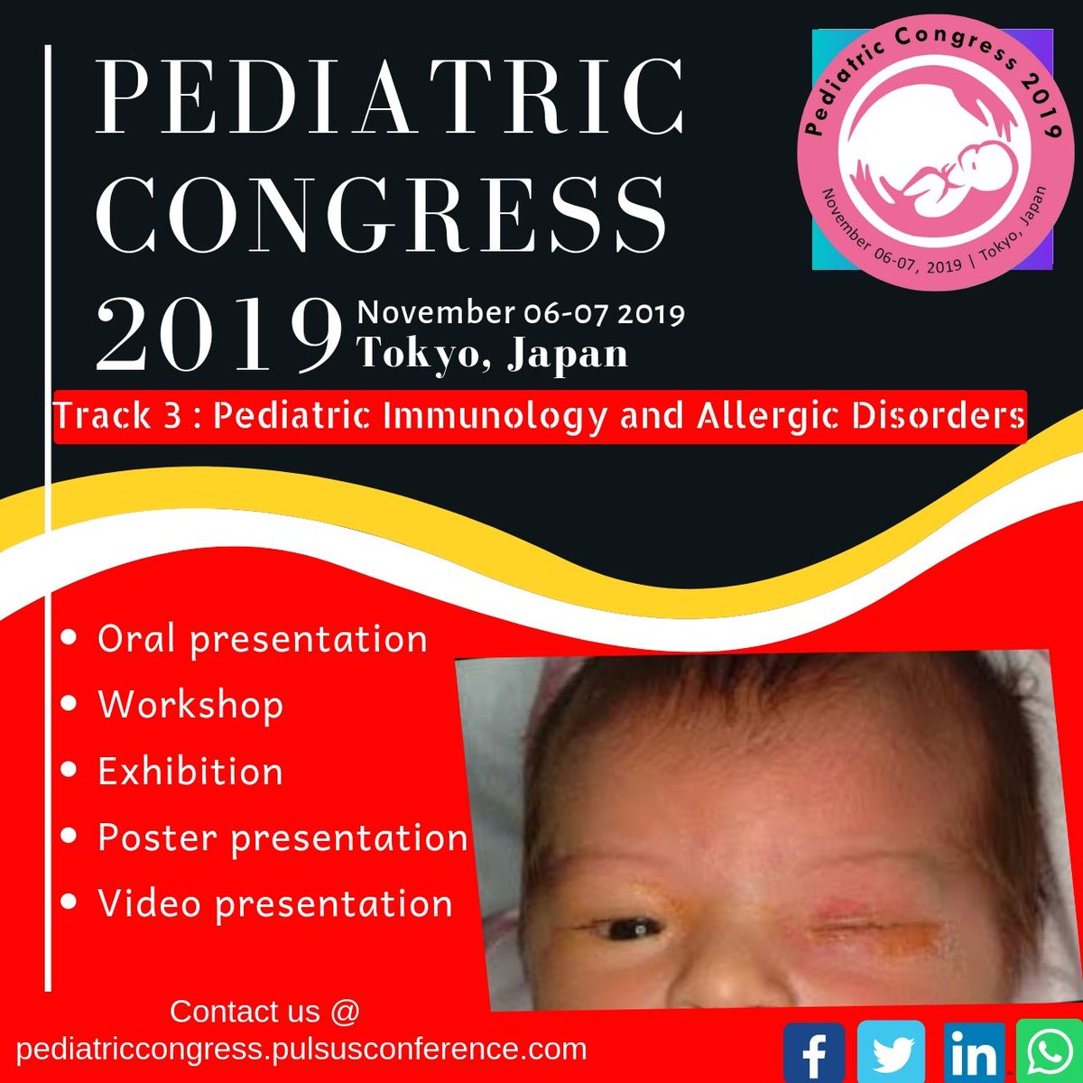 RT: #PediatricCongress2019: Up to 5% of #infants in the US are #congenitally infected with #Chagas #disease.
Join discussion👉🏾@🌎bit.ly/2DyuLXi
Track-3: #PediatricImmunology and #AllergicDisorders 🏷️

#Pediatrics #pediatricians #neonatologists