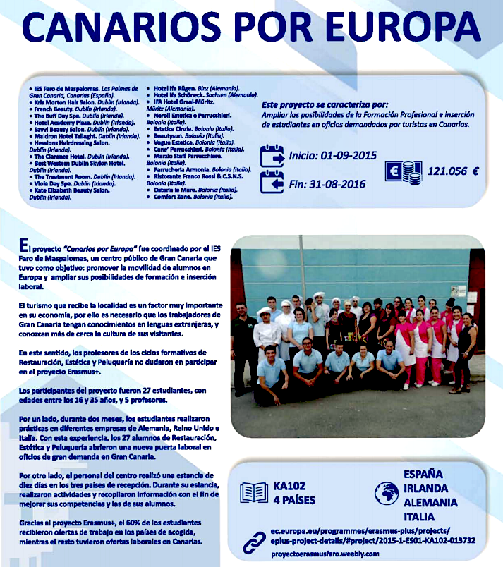 "Canarios por Europa", un proyecto de carácter internacional que persigue ampliar las posibilidades de Formación Profesional e inserción de estudiantes en oficios de alta demanda. Enhorabuena al IES Faro de Maspalomas sepie.es/doc/comunicaci… #ECIE