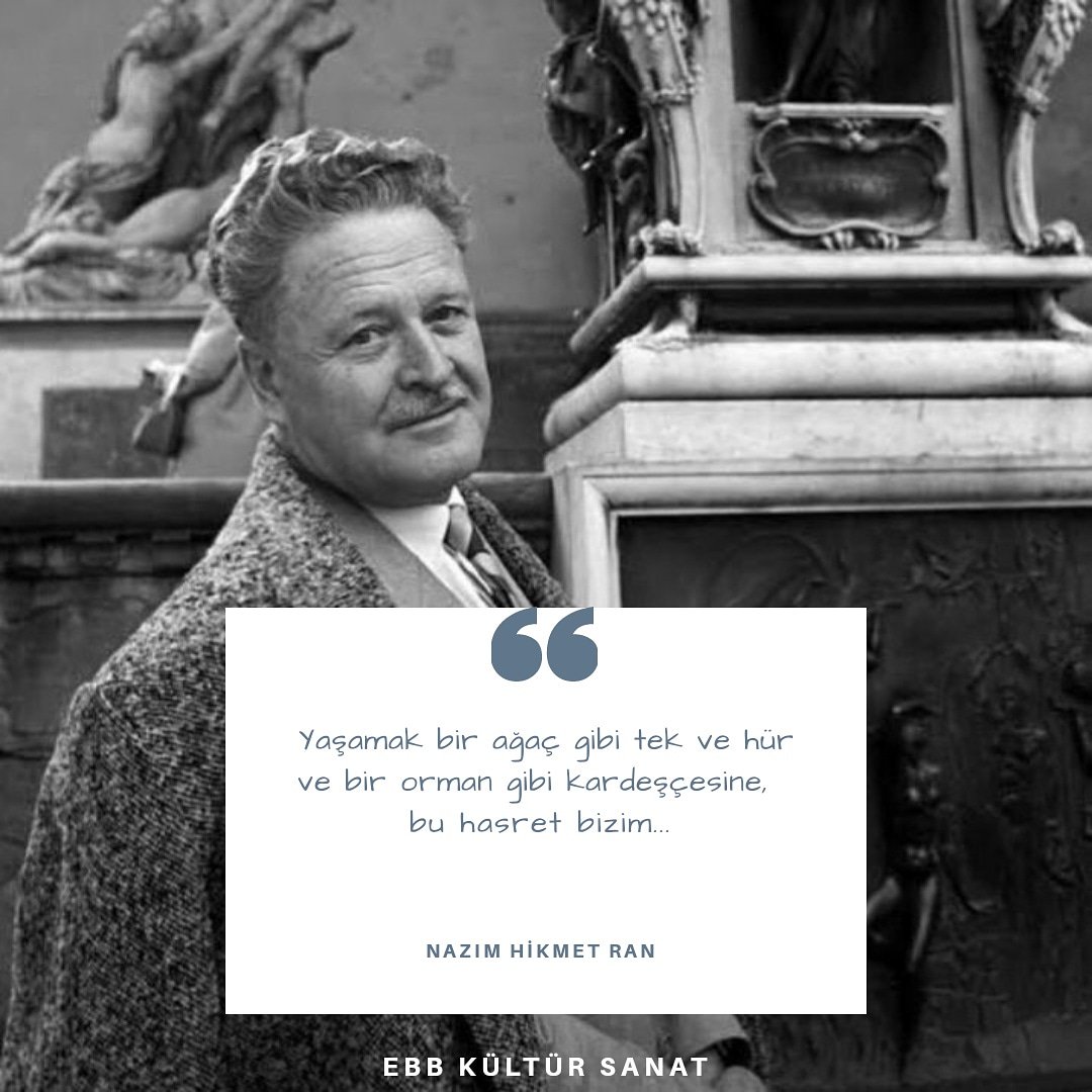 Ölümünün 56. yılında  şair Nâzım Hikmet’i saygıyla anıyoruz. 
#nazımhikmet 
#kültürsanaterzurum