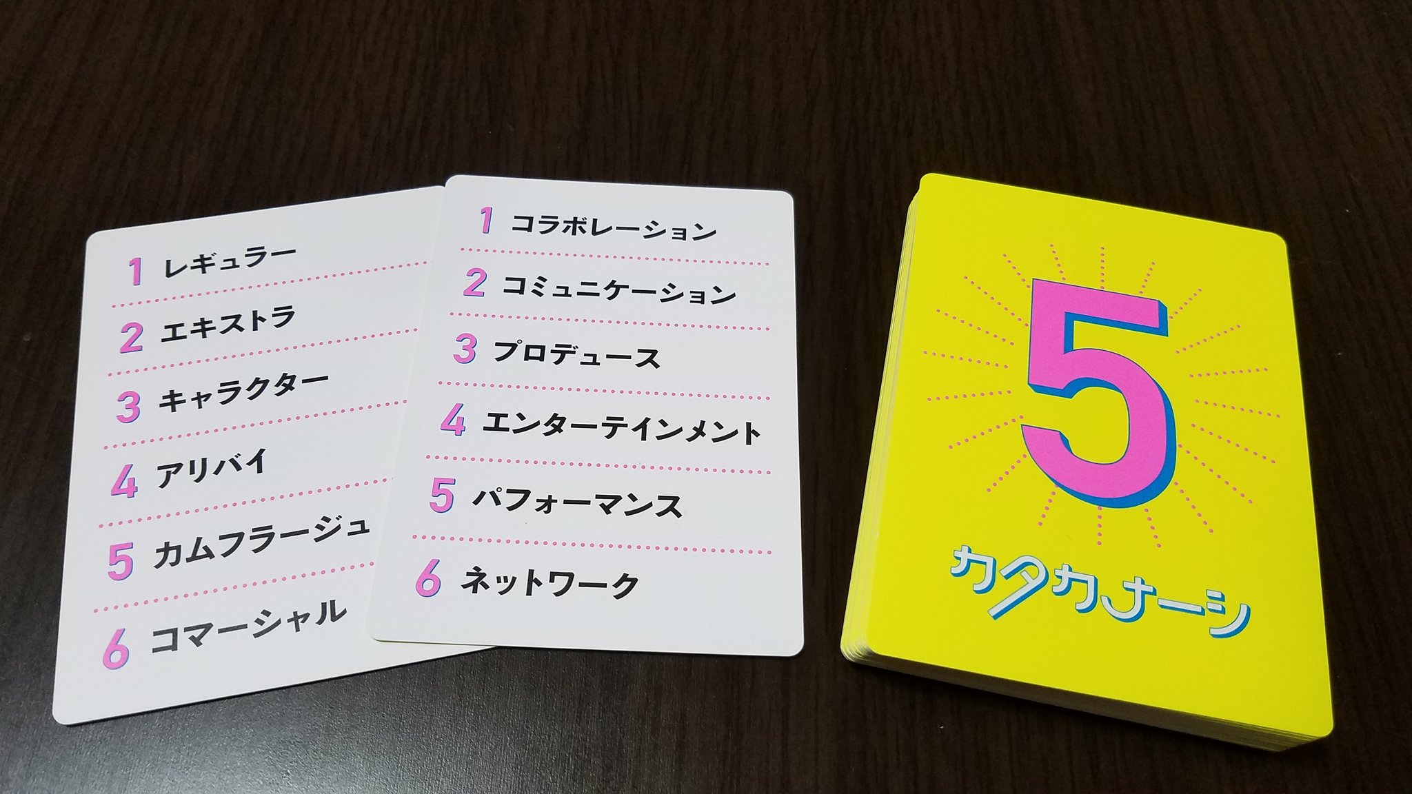 まゆきち ｷｽﾏｲ 日常垢 卵は3日に1個ですw 二女が買ってきた カタカナーシ お題のカタカナ言葉を カタカナ を一切使わずに説明して相手に伝えるゲーム 生活の中でカタカナ言葉が当たり前すぎて カタカナ無しでうまく説明できないよー このカードの