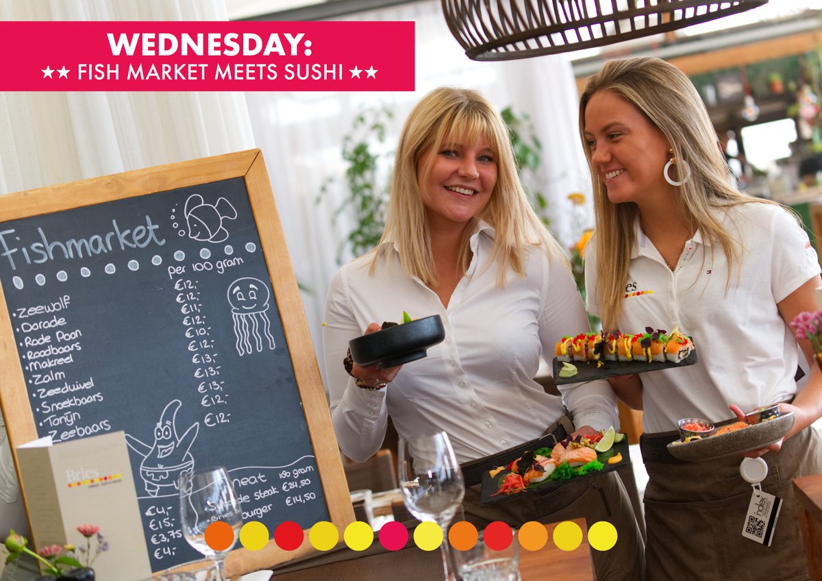 ★★ Wednesday: "Fish Market Meets Sushi" ★★

Geniet aanstaande woensdag weer van heerlijke huisgemaakte sushi, sashimi, nigiri &amp; tataki! Én natuurlijk ook van onze Fish Market 😋

#DiscoverNOW #ForTheRealFishAndSushiLovers