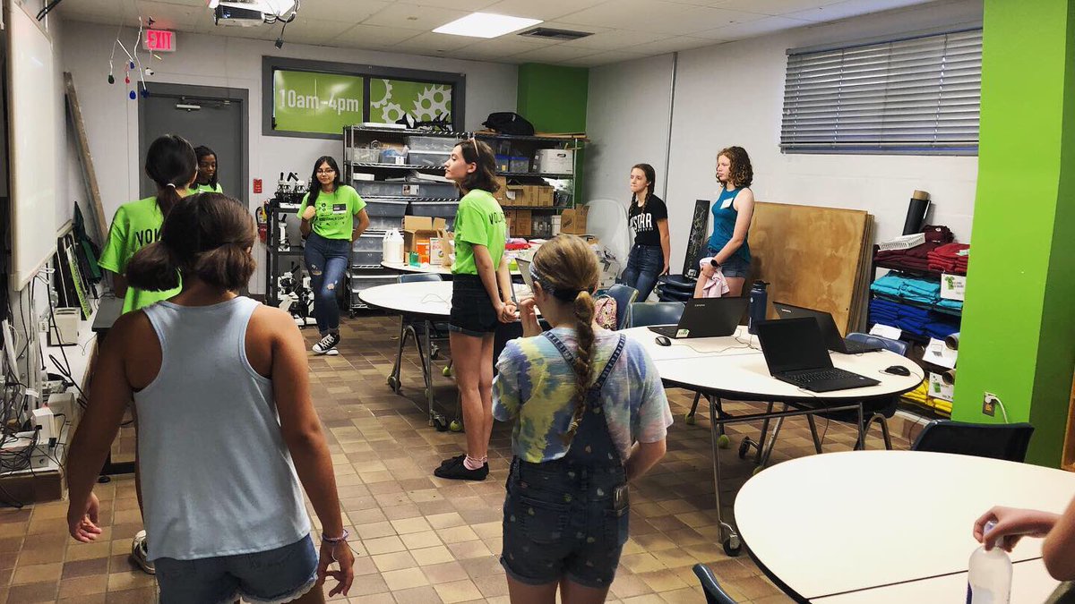 SuncoastScience's tweet photo. Itโs day one of summer camp! #Robotics and #GirlsWhoCraft camps are off to a great start. Camp instructors Claire and Christiana are starting off with some fun ice breakers! https://t.co/rTjjo17y6K