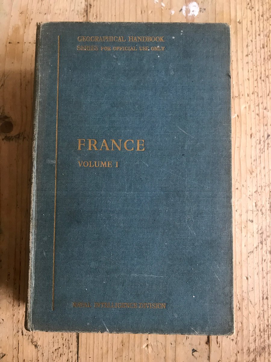 Today's objects are a collection of books used heavily for  #DDay planning in Naval Intelligence, used by my Dad, Graham Greene, Philby, Fleming et al. They cover all relevant countries within the theatre of war - France, Germany, Holland, Norway, Denmark etc.