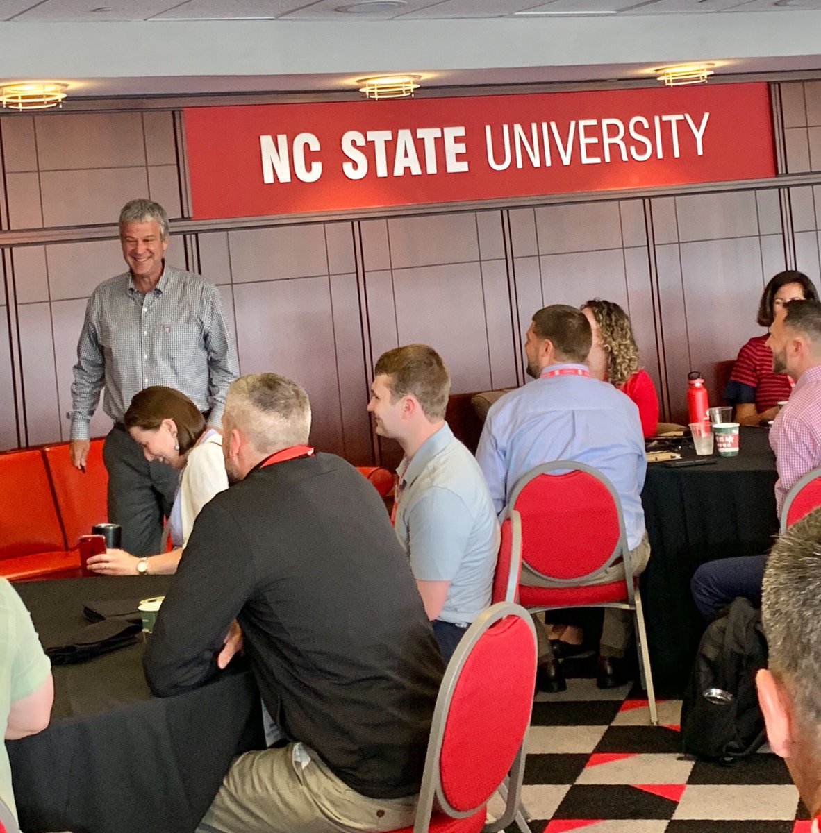 .<a href="/PackAthletics/">NC State Athletics</a> Director Boo Corrigan welcomes 50+ attendees to <a href="/NCState/">NC State University</a> for the inaugural <a href="/theACC/">The ACC</a> Sports Sustainability Conference. #accssc <a href="/PackSpclEvnts/">PackSpecialEvents</a>