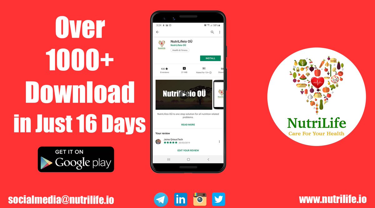 Over 1000+ downloads in just 16 days. 
Download the application Now
lnkd.in/fHGr7JQ 
#nutrilife #nutrilife_io #cryptocurrency #bitcoin #ethereum #blockchain #earnmoney #earnmoneyfromhome #earnmoneyonline #bitcointrading #bitcoinnews #bitcoinprice #altcoin #bitcoinvalue