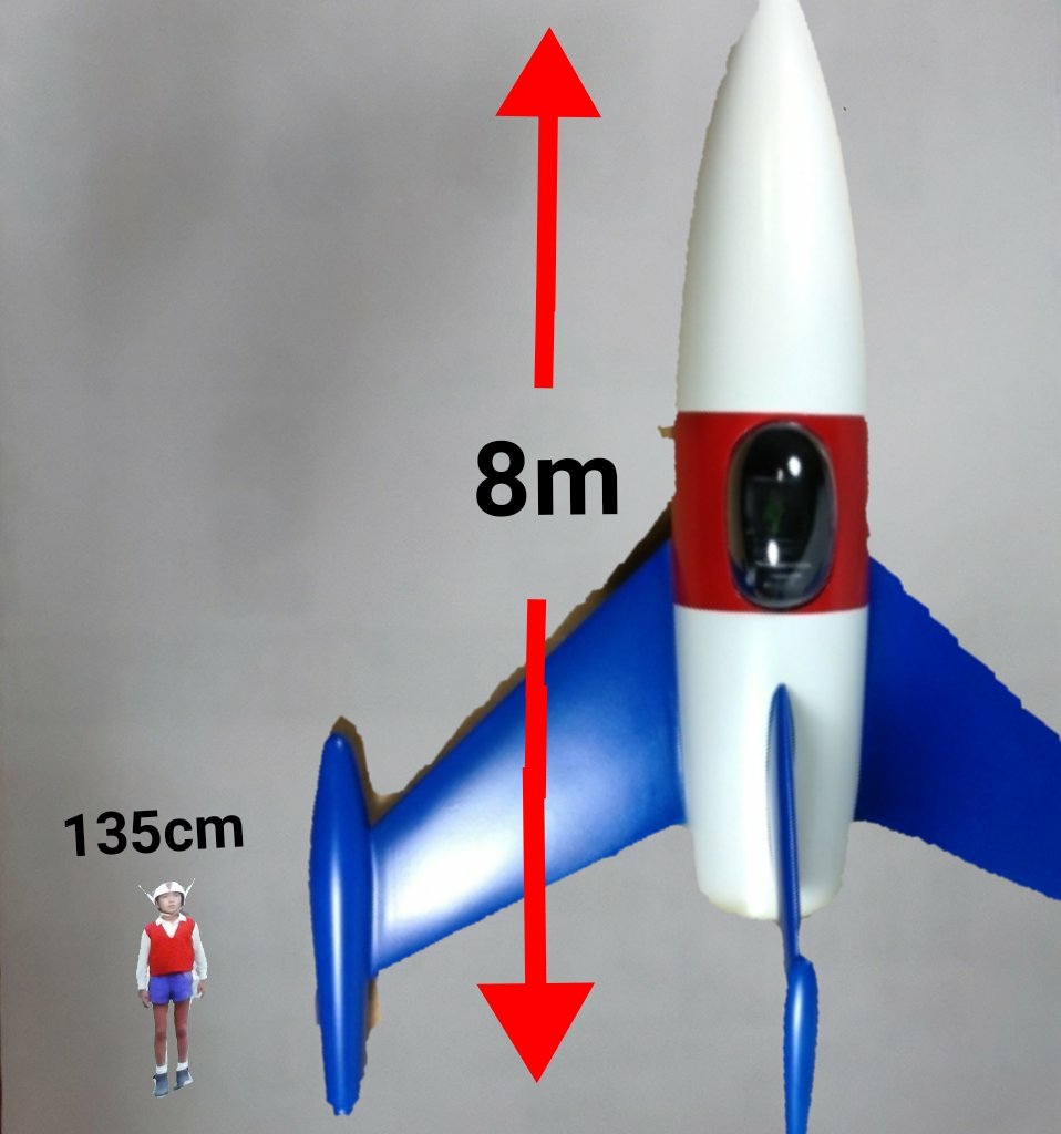 どうでもいい情報】 YS-11（全長26m）と比較すると、ガムのロケットは