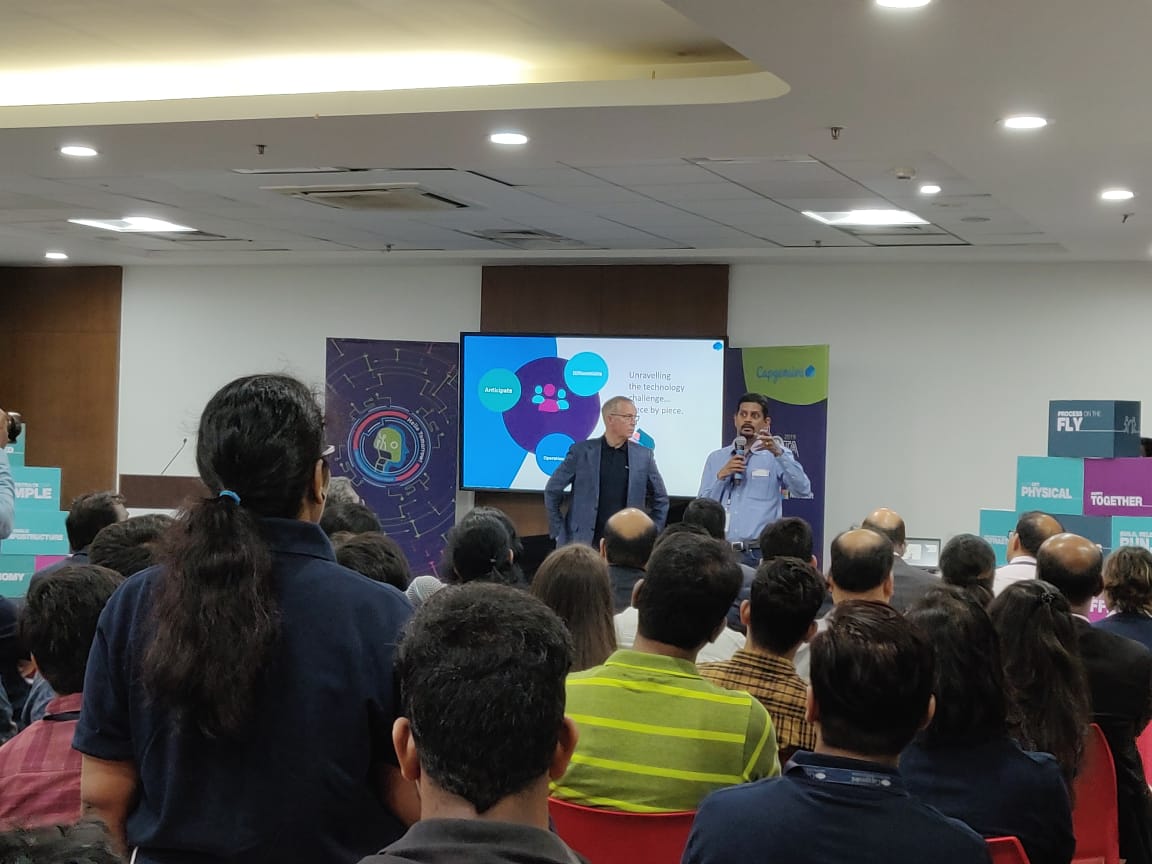 CapgeminiIndia's tweet photo. Patrick Nicolet, CTO, Capgemini Group, was at #TechFiesta2019 where he shared his views on how machines cannot replace people and highlight the top ways to build a business in this disruptive world. Here's a glimpse of the event. https://t.co/M4CFeFzyxe