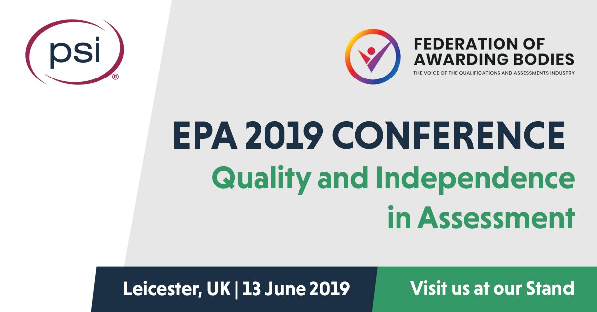 We are proud to be joining <a href="/awardingbodies/">Federation of Awarding Bodies (FAB)</a> at their first EPA 2019 Conference: Quality and Independence in Assessment. Come and find us at our stand! 
#eassessment 
okt.to/X8pFcQ