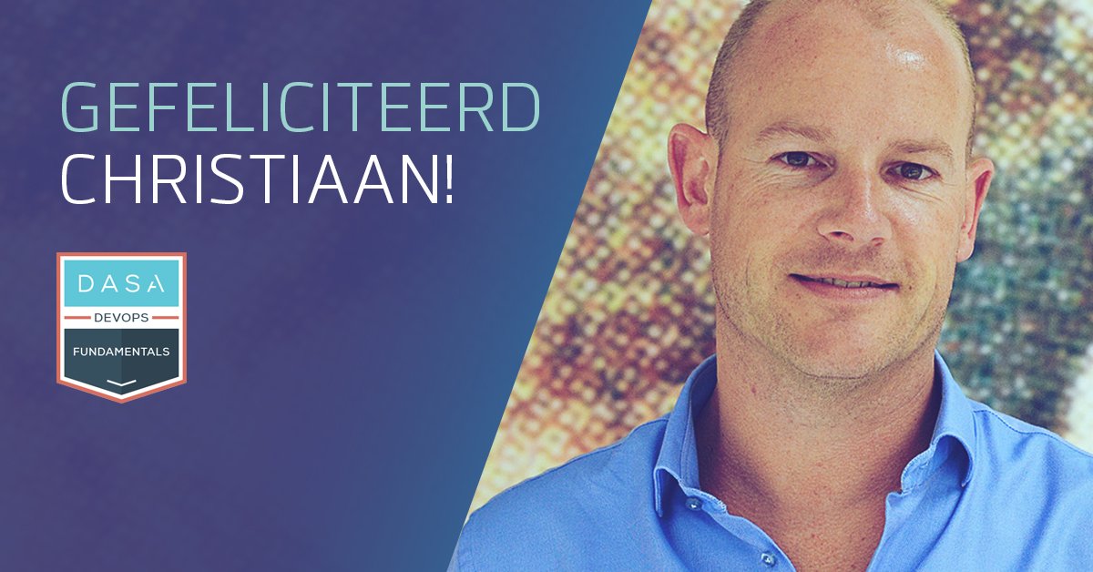 Afgelopen maand behaalde een van onze Davinciërs Christiaan van der Kloet het DASA DevOps Fundamentals certificaat. DevOps combineert softwareontwikkeling (Dev) en cloud-operaties (Ops) om de lifecycle van systeemontwikkeling te verkorten. Congrats Christiaan!