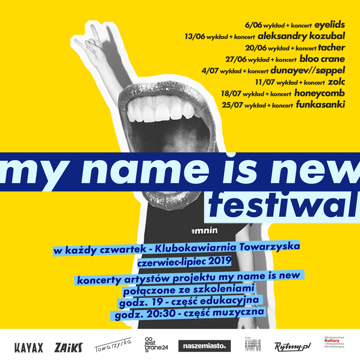 mynameisnewpl's tweet photo. Nasz nowy #festiwal My Name Is New
8 koncertów
8 wykładów i szkoleń
Klikajcie! 👇👇
https://t.co/GhL6Bvfpwd
#muzyka #kayax #mnin #mynameisnew #koncert #polskamuzyka https://t.co/EFYp7qFKPt
