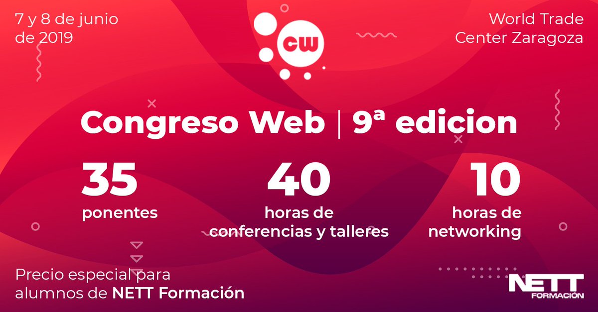 NettDigital's tweet photo. Dinámica #NETTWORKING “TE INVITO A UN CAFÉ” ☕️ en @cwzgz dinamizado por @PilarAraguesU profesora de #Comunicación y #Liderazgo en el #MasterTGD
¡¡APÚNTATE LOS HORARIOS!!
🕐Viernes 7 / 15.30 a 16.00h
🕐Sábado 8 / 9.30 a 10.00h
🕐Sábado 8 / 16.15 a 16.45h
#NETTworkingCW #cw19 https://t.co/iTftgwDSot