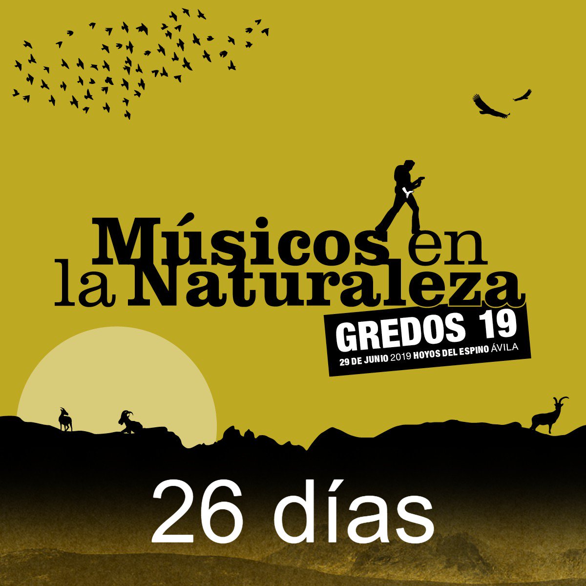 ¡Ahora sí que sí! Entramos de lleno en el mes de #MúsicosenlaNaturaleza. ¿Nos ayudáis con la cuenta atrás? musicosenlanaturaleza.es #MN2019 @GetInMusic @RockFM_ES @Riffmusic @patrimonionat @CyLesVida #Gredos #festivales
