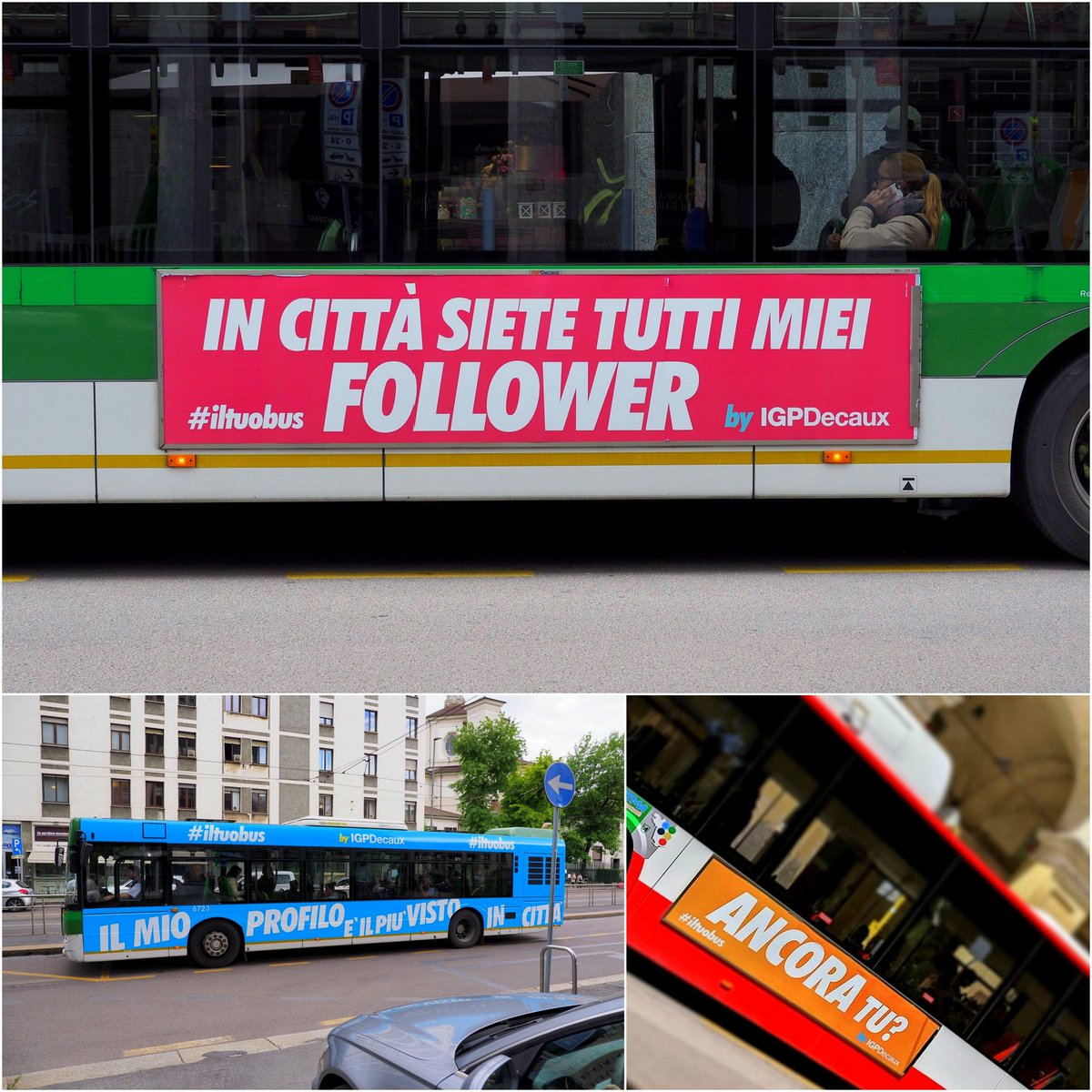 IGPDecaux's tweet photo. Allora siete riusciti ad intercettare #iltuobus nel weekend? Su Instagram trovate già le prime prove (fotografiche e video😉) di avvistamento! #igpdecaux #ooh #sidebanner https://t.co/xrwfDxG8hw
