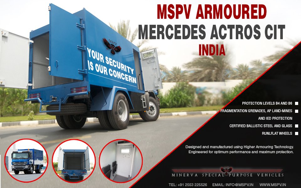 MSPVINDIA's tweet image. MSPV #CITvehicles  range in size and capabilities depending on the exact requirements of  the customer. MSPV has successfully delivered vehicles to #securityagencies, #financialinstitutions and private customers. The CIT vehicles can be #armored to #BR4, #BR6, #BR6+ &amp;amp; #BR7 levels