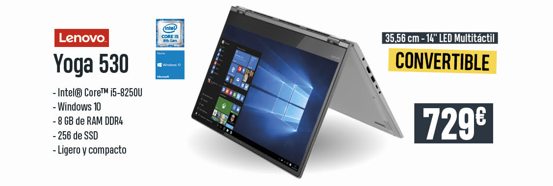 ¿Buscas un portátil convertible? El Lenovo Yoga 530 es la solución. 

► bit.ly/2wxFvkT
