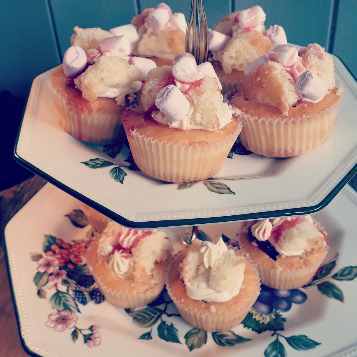 Strawberries &amp; Cream Cupcakes. Included in our £4.50 meal deal. Sandwich/Jacket Potato/Small Salad &amp; Topping + Crisps + Coke or Water + Cake!