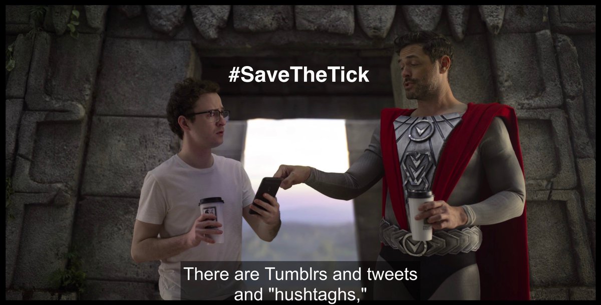 SavetheTick's tweet photo. #DeleteMyAccountWhen we get more seasons of @TheTickTV.
#SaveTheTick https://t.co/HbPBwlcsRB