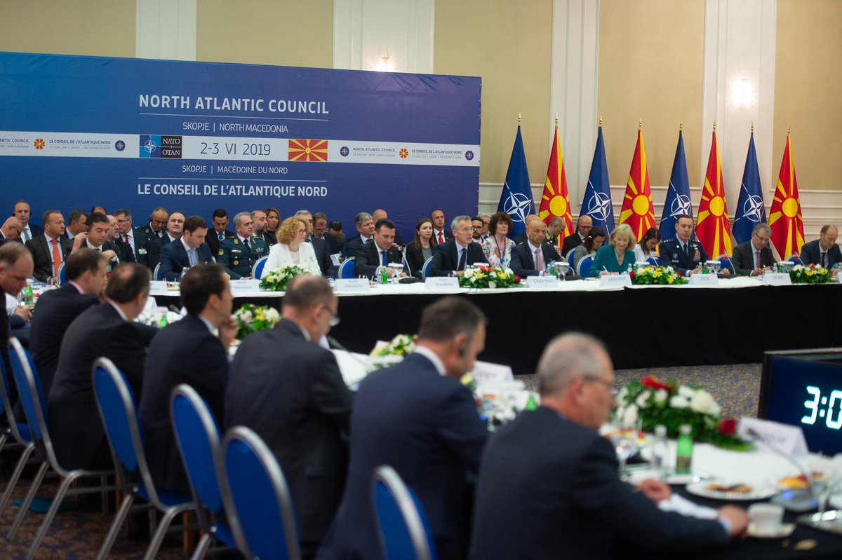 Important visit of the North Atlantic Council to Skopje 🇲🇰 🔜to be 3⃣0⃣th Ally 👍
Today's program started with the meeting with the Government of the Republic of North Macedonia to further discuss integration process. 
#WeAreNATO