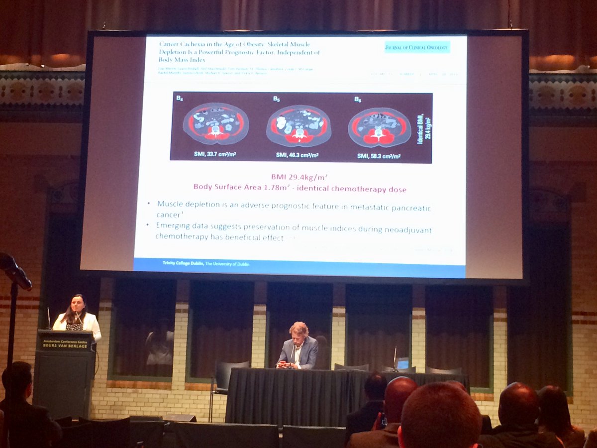SineadNDuggan's tweet photo. PhD candidate Oonagh Griffin @OonaghGriffinRD from @tcddublin and St Vincent’s University Hospital presenting her results on an interventional study in borderline resectable pancreatic cancer for the first time, as a podium presentation. #eahpba2019 #amsterdam #FEEDstudy https://t.co/qWR4KEX9RS